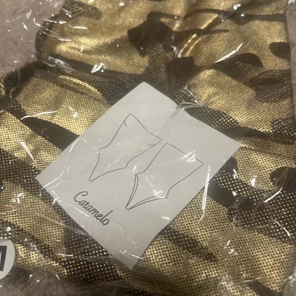 4 medium Gold Army Fatigue Print Bartender Bottle Girl Outfits - Picture 1 of 3